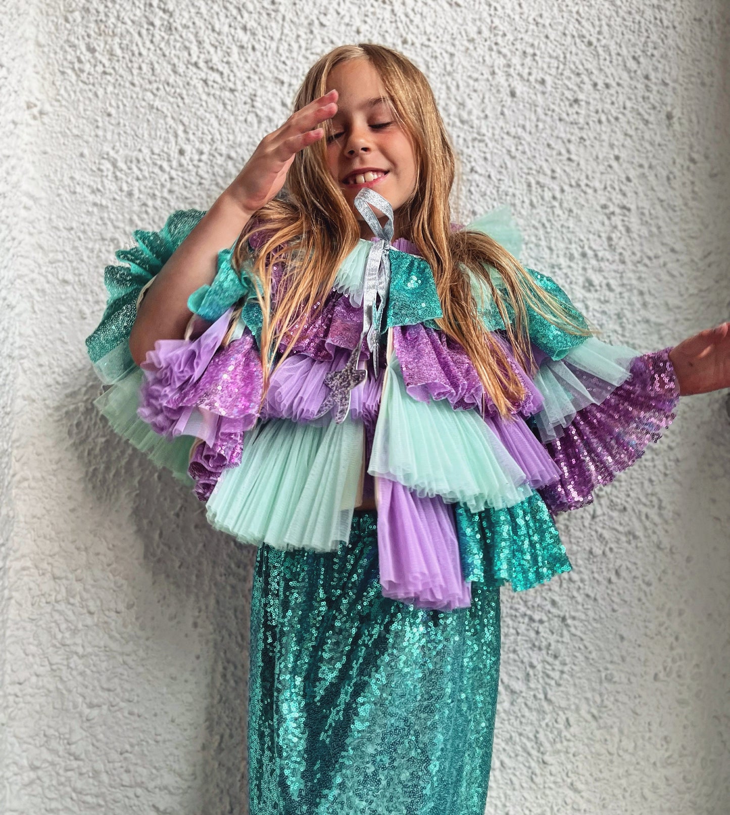 mermaid ruffle cape