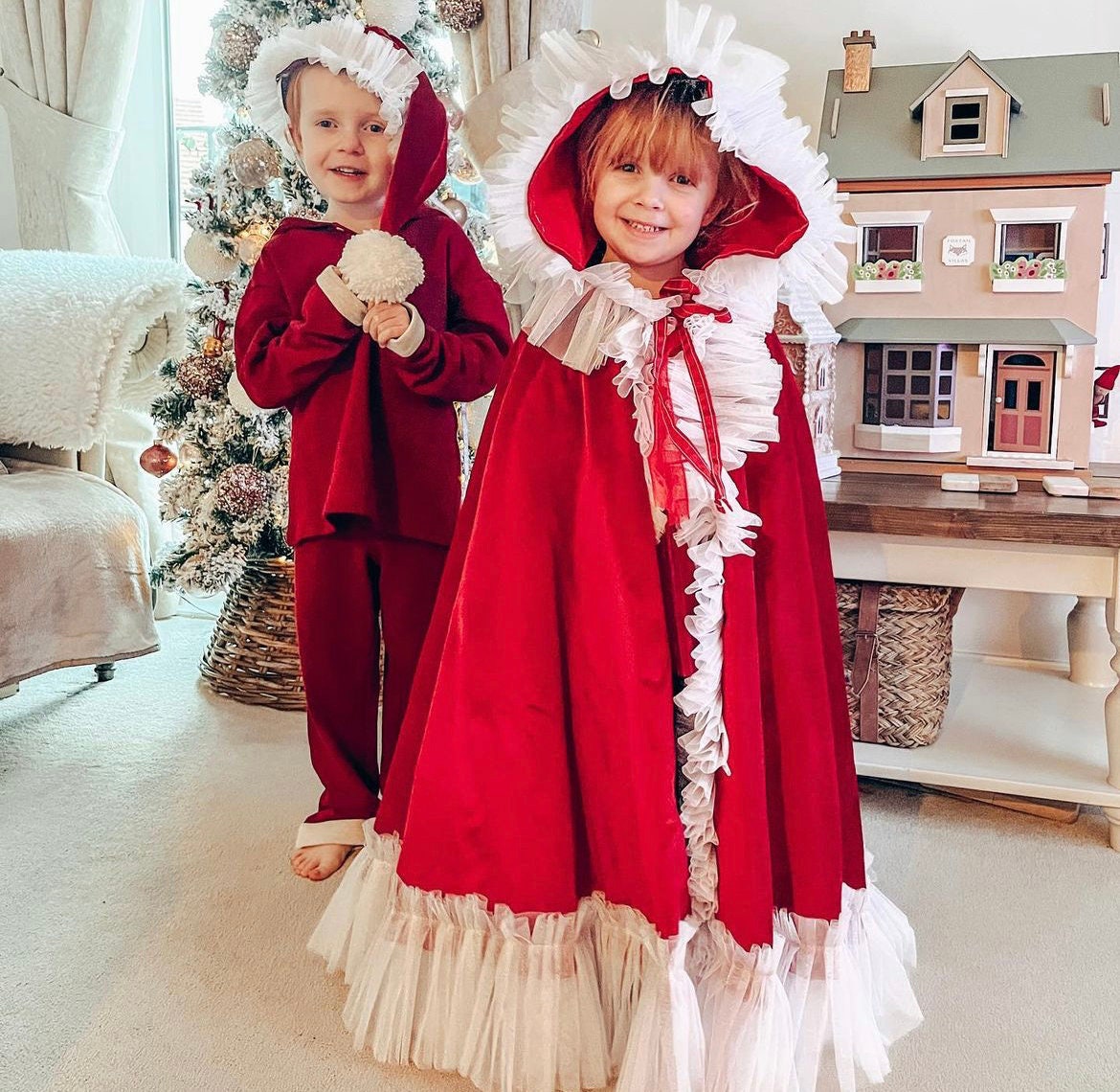 Santa Baby hooded kid cape