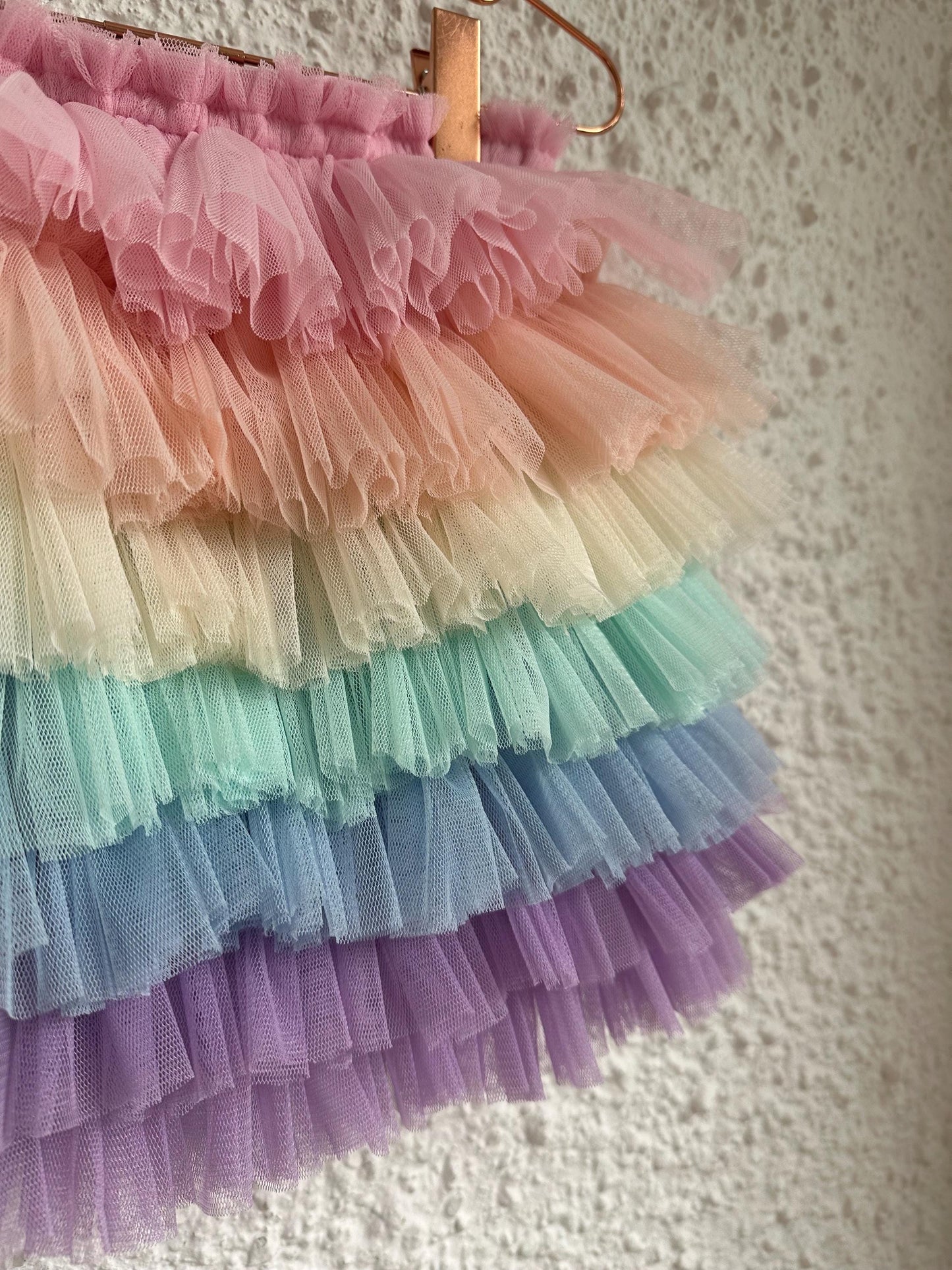 Pastel rainbow ruffle kid size tutu
