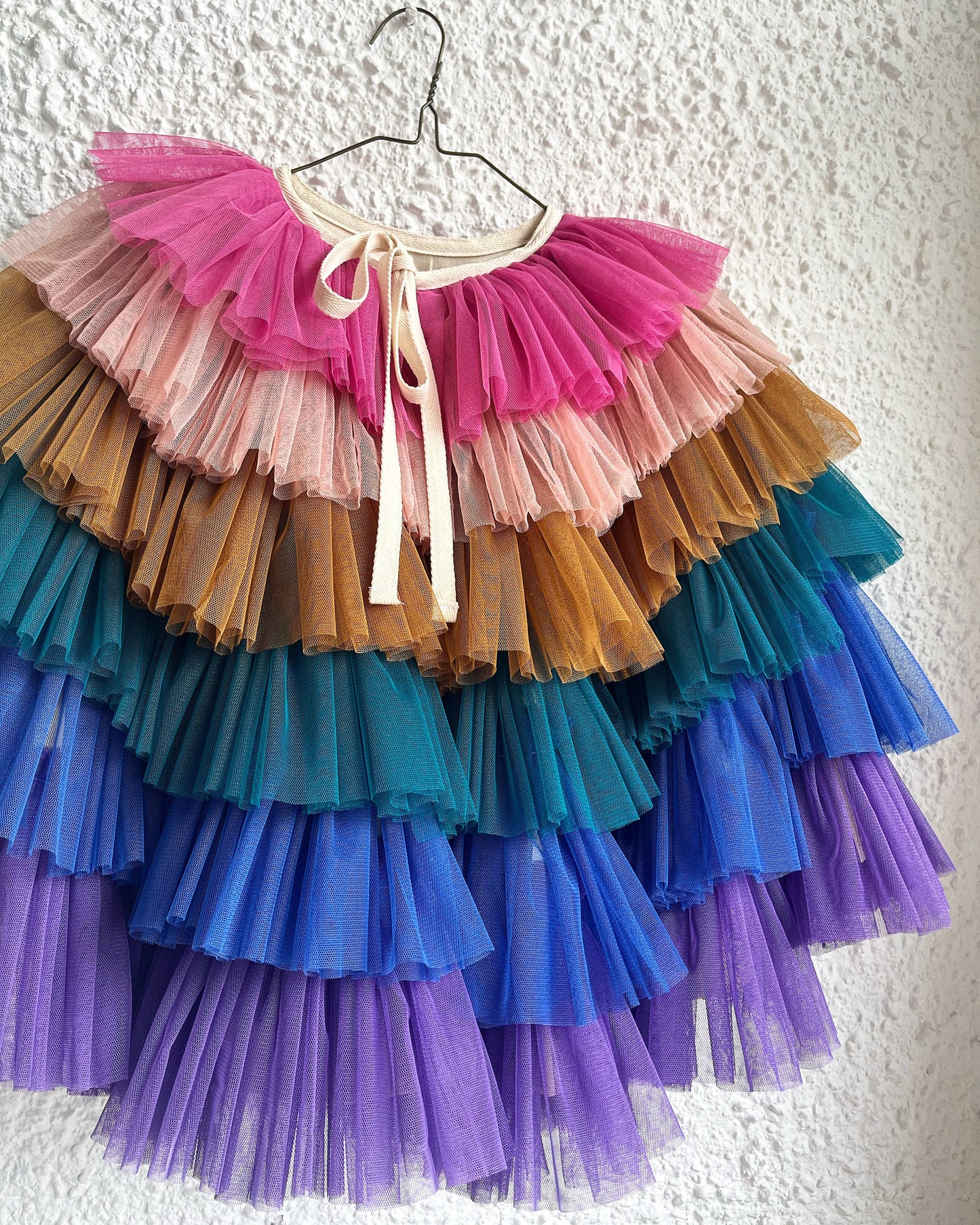 Adult rainbow ruffle cape