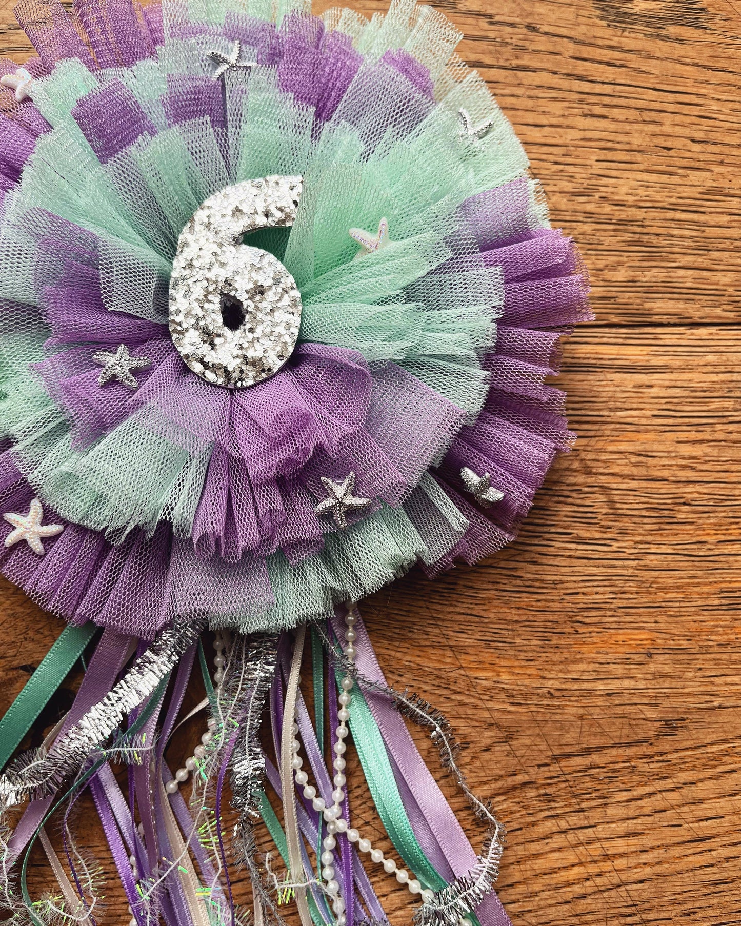 mermaid mixed tulle ruffle birthday corsage