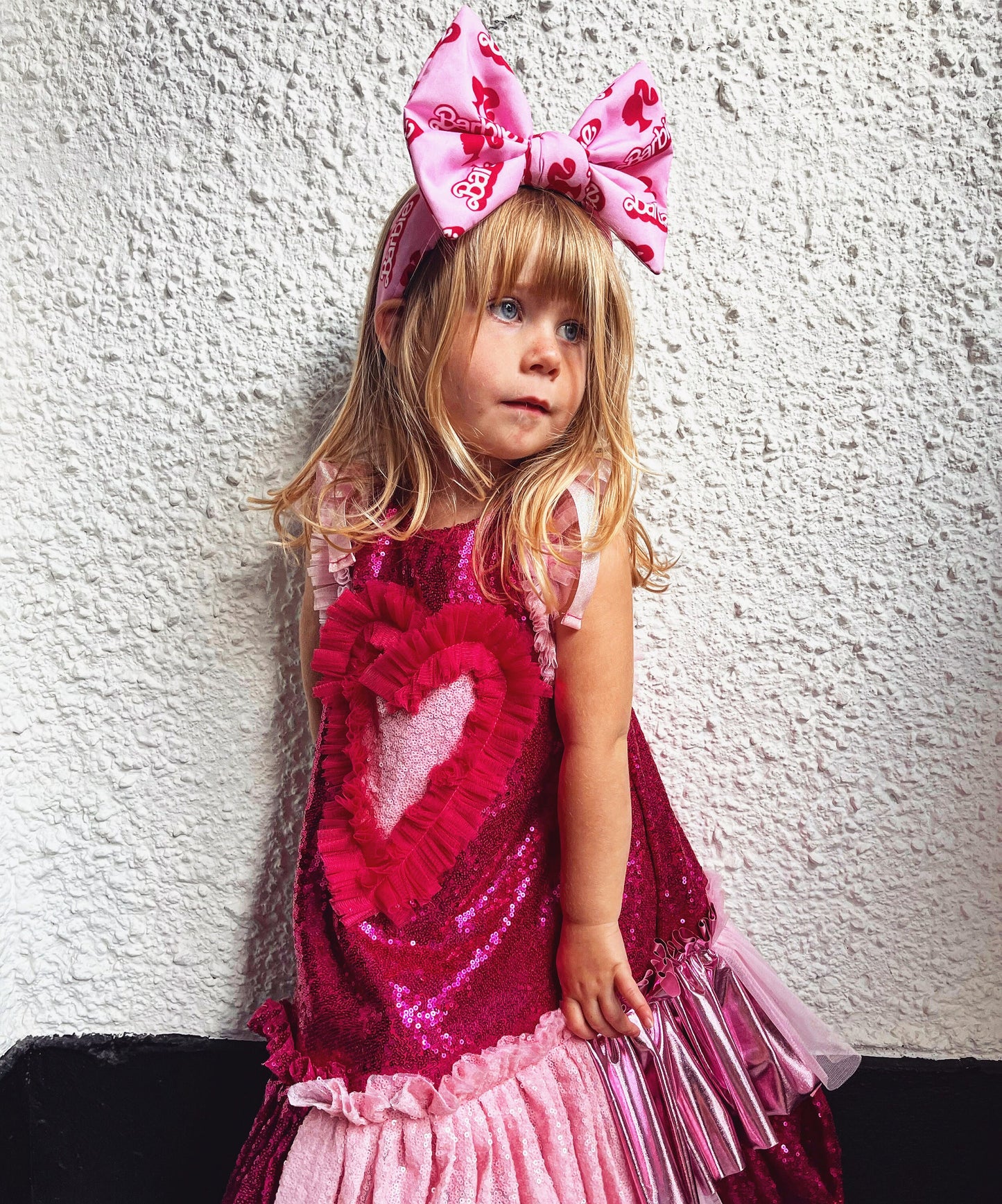 Barbie inspired pink ruffle dress