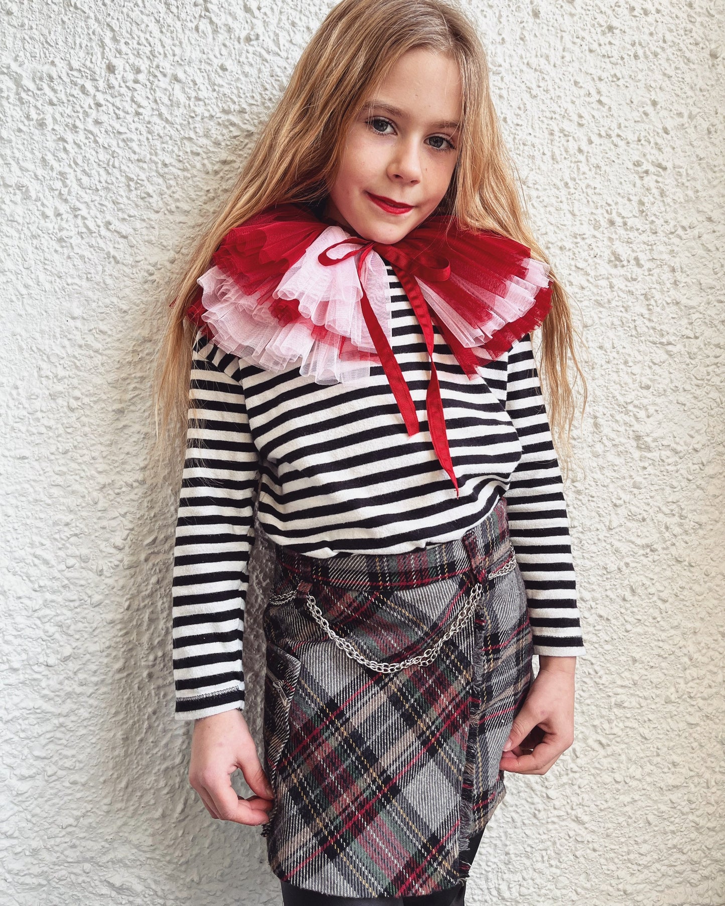 Red/pink mash up collar