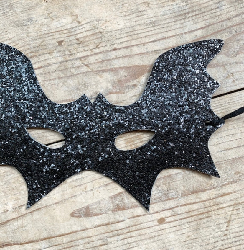 Black glitter bat mask