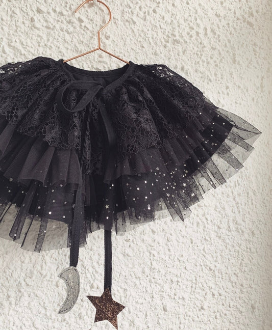 witches ruffle kid cape