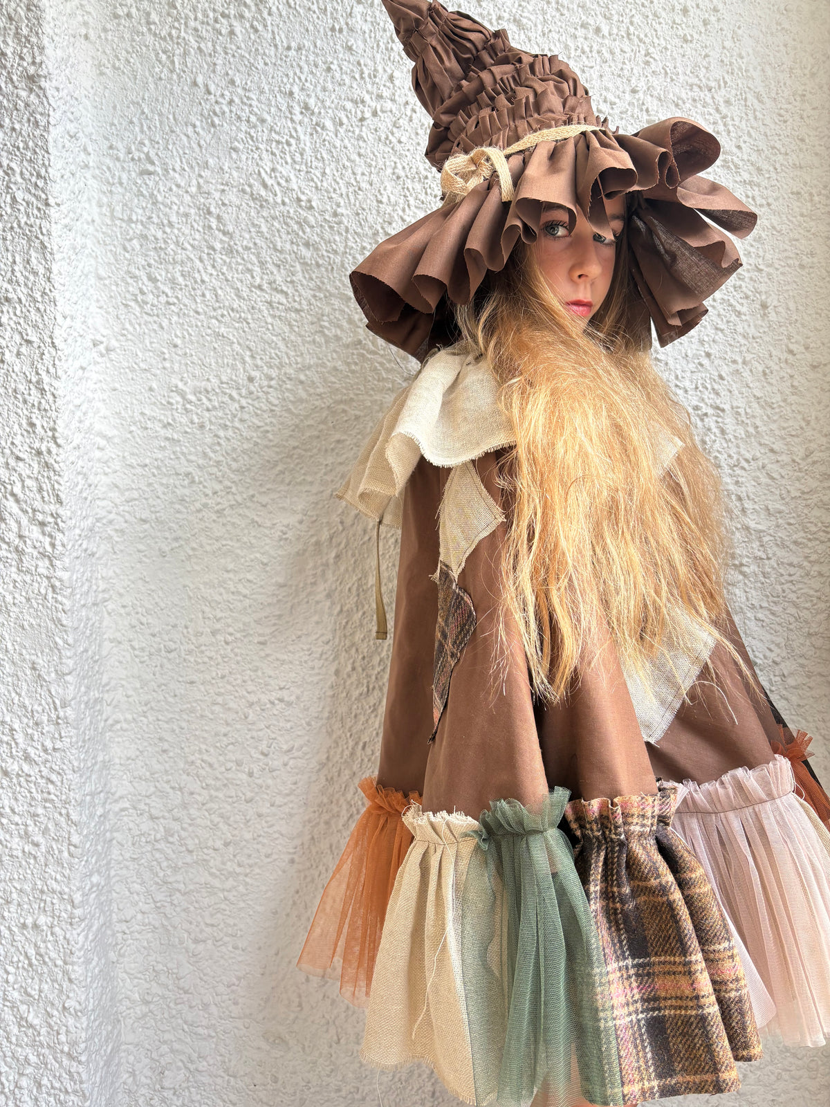 Scarecrow tie back cape/hat set