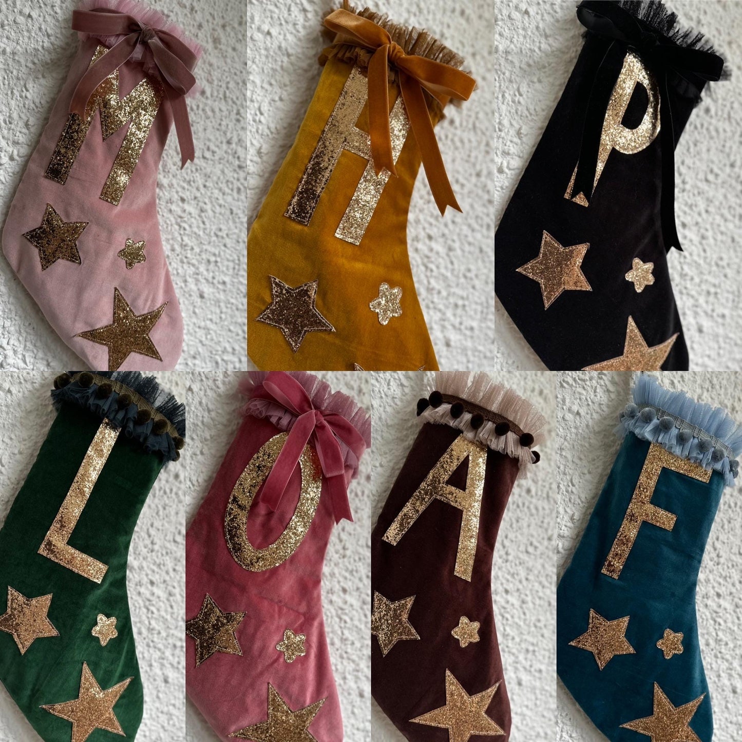 velvet stocking in rose pink
