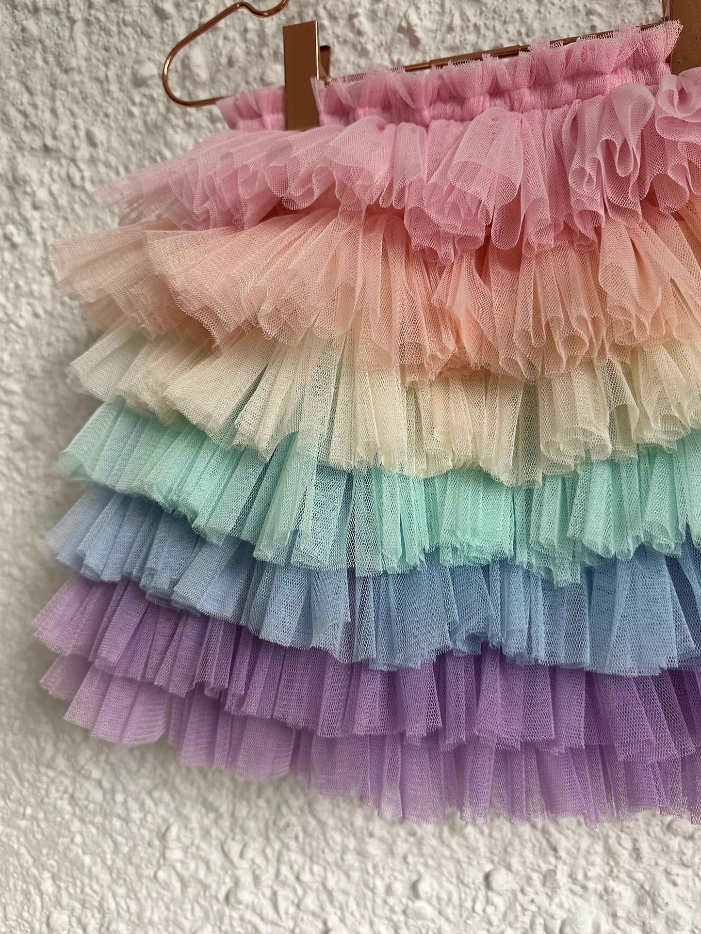 Pastel rainbow ruffle kid size tutu