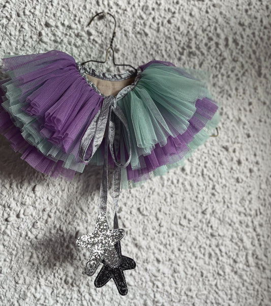 mermaid mixed tulle ruffle collar