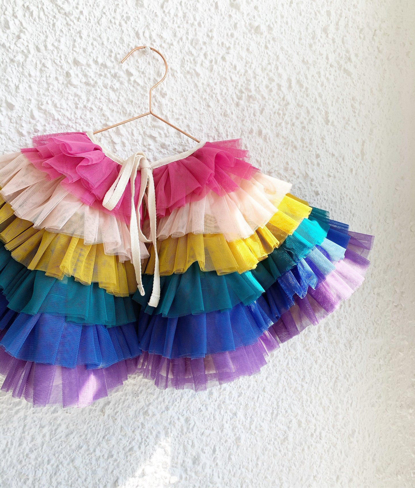 Kids Bright rainbow ruffle cape