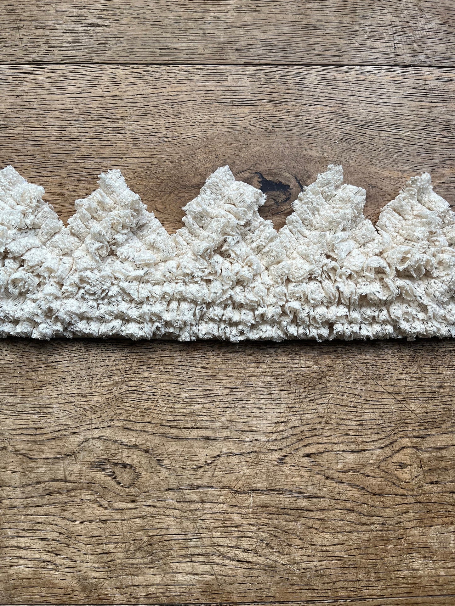 Cream cotton lace crown