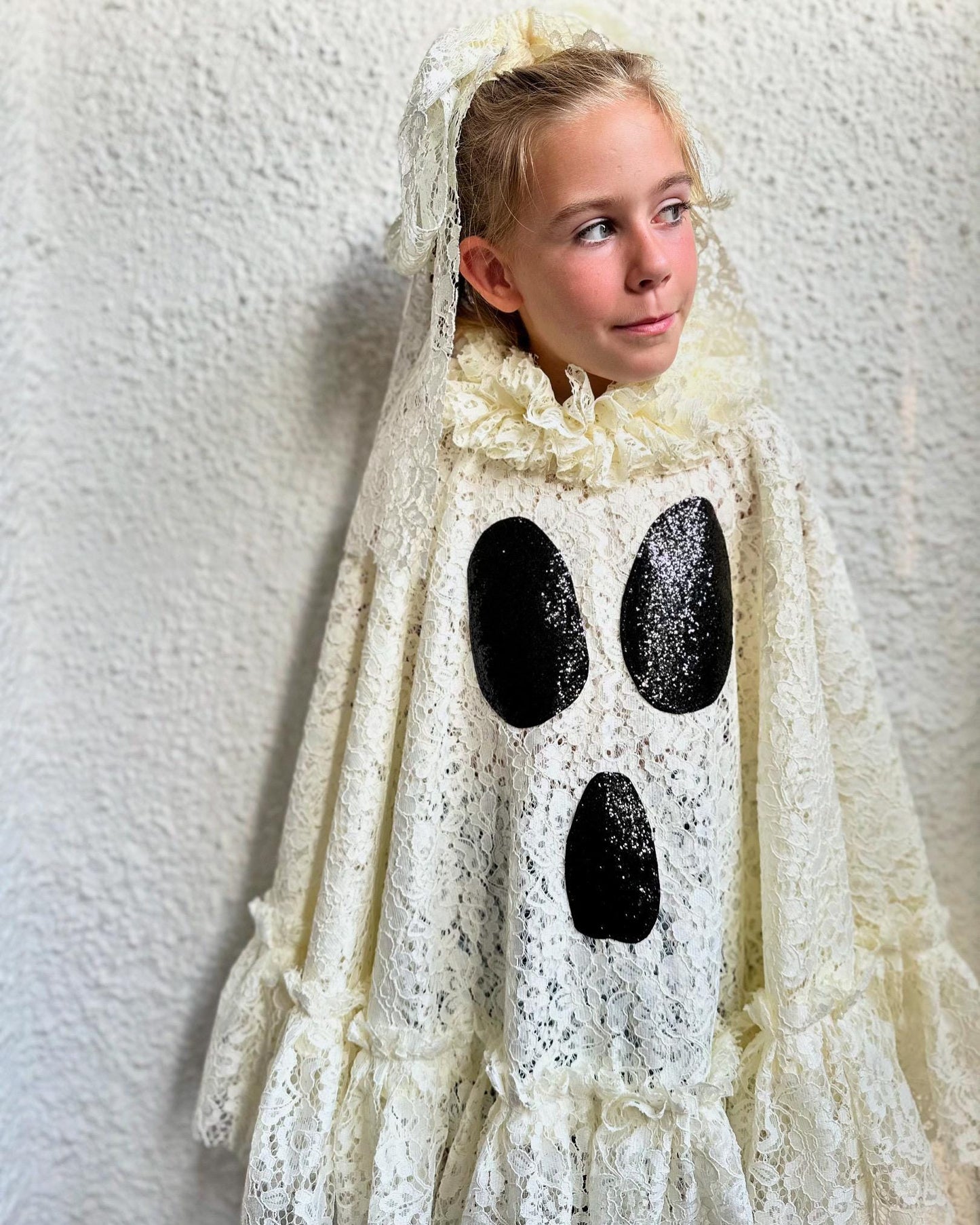 Limited Edition corded lace ghost tie back cape