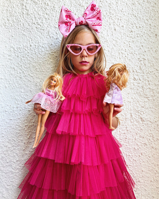 Barbie pink ruffle dress
