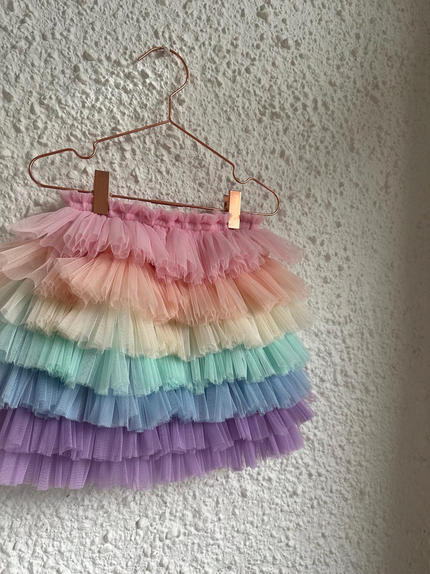 Pastel rainbow ruffle kid size tutu