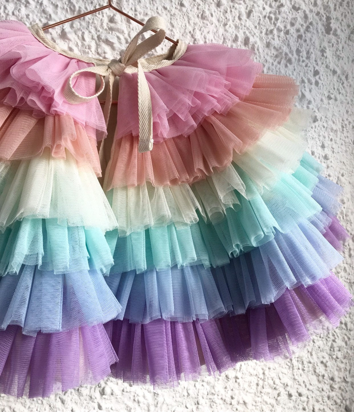 Kids Ruffle rainbow dress up cape
