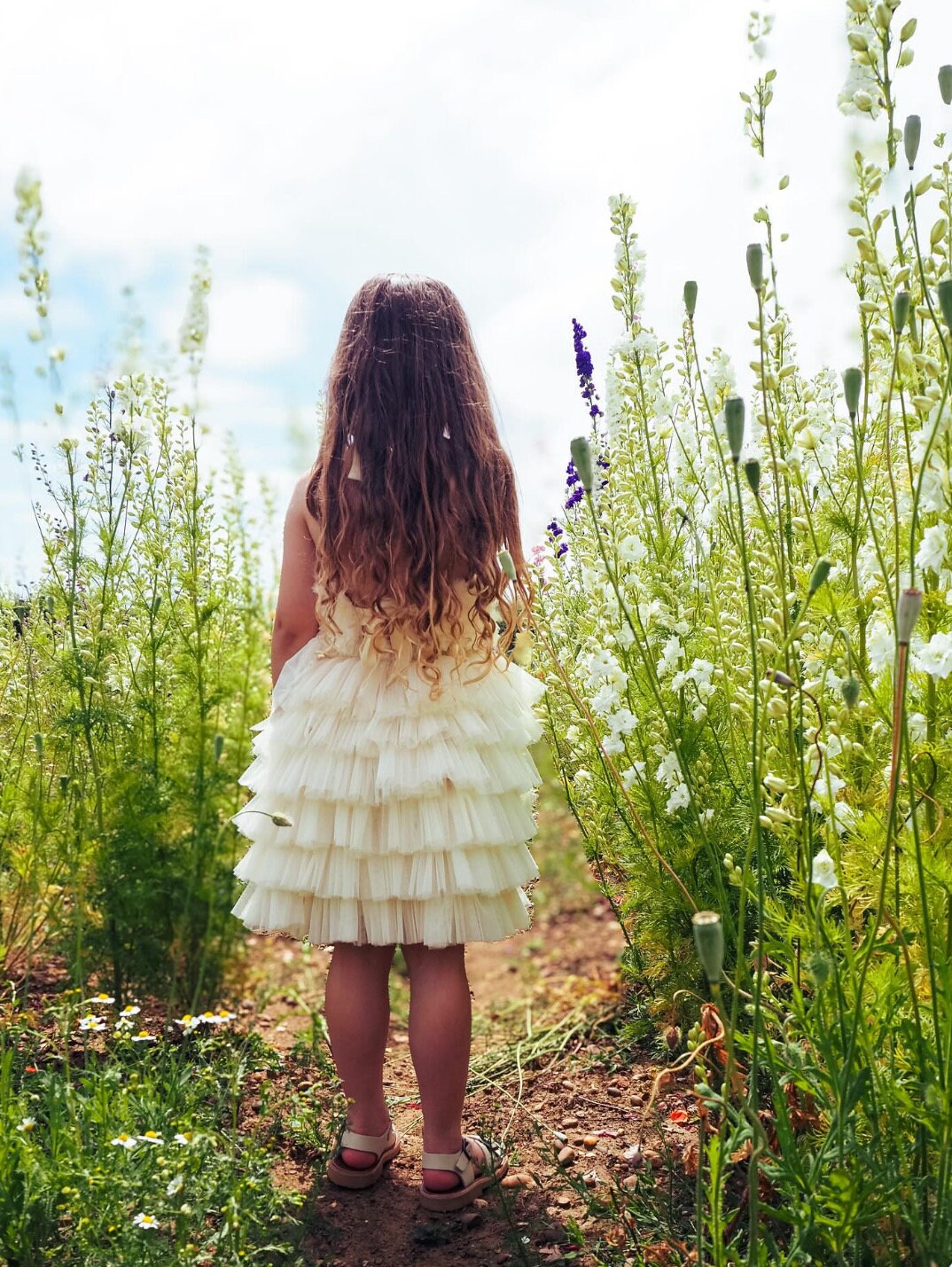 Cream ruffle tutu/top set