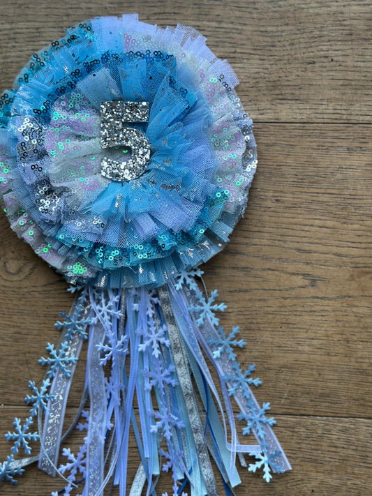 Frozen mixed tulle/sequin ruffle birthday corsage