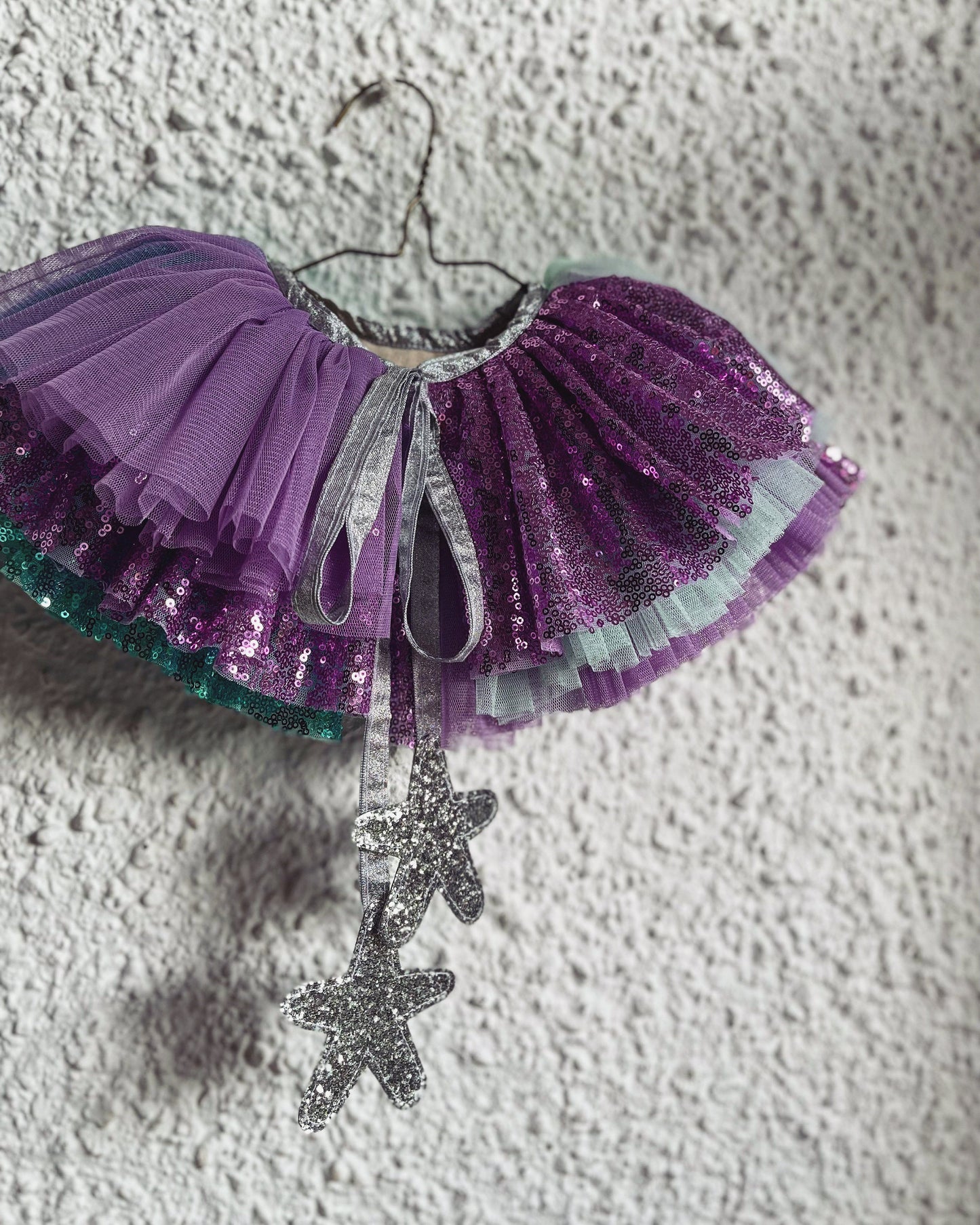 mermaid tulle/sequin ruffle collar