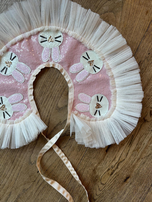 Pink/cream sequin bunny collar