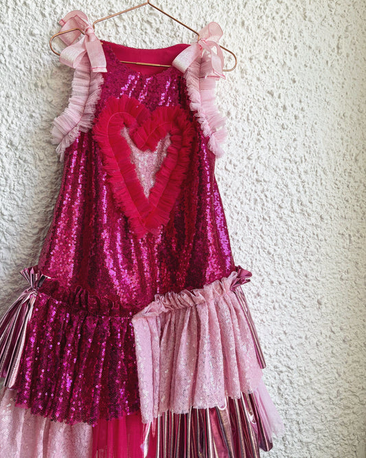 Barbie inspired pink ruffle dress