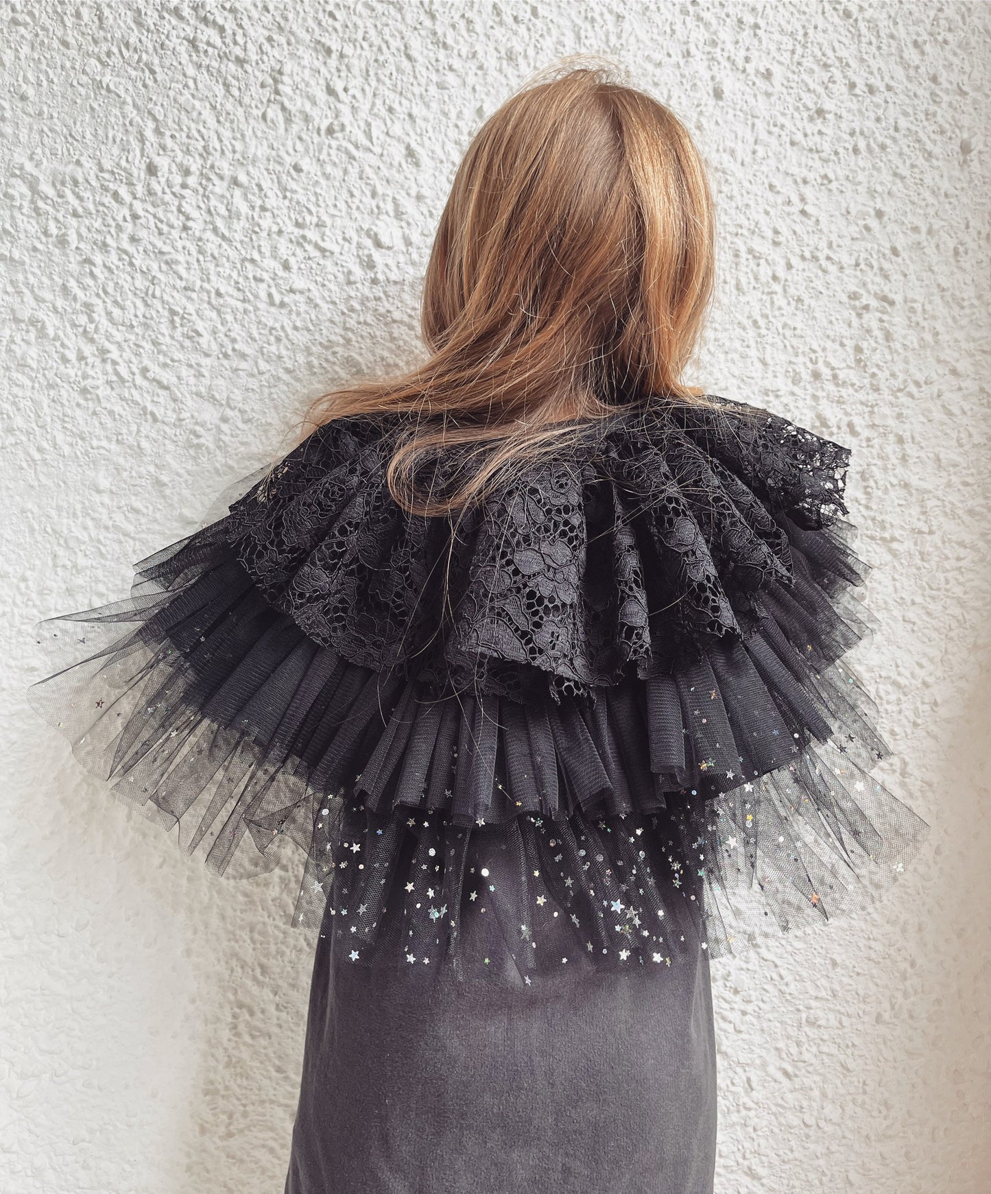 witches ruffle kid cape