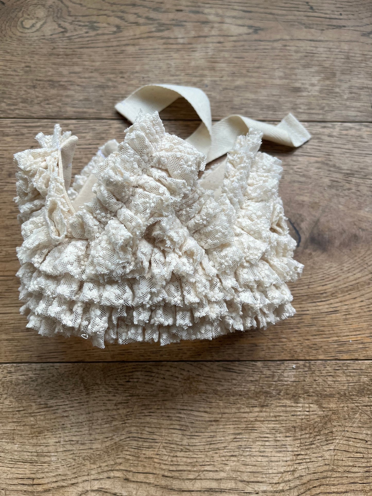 Cream cotton lace crown