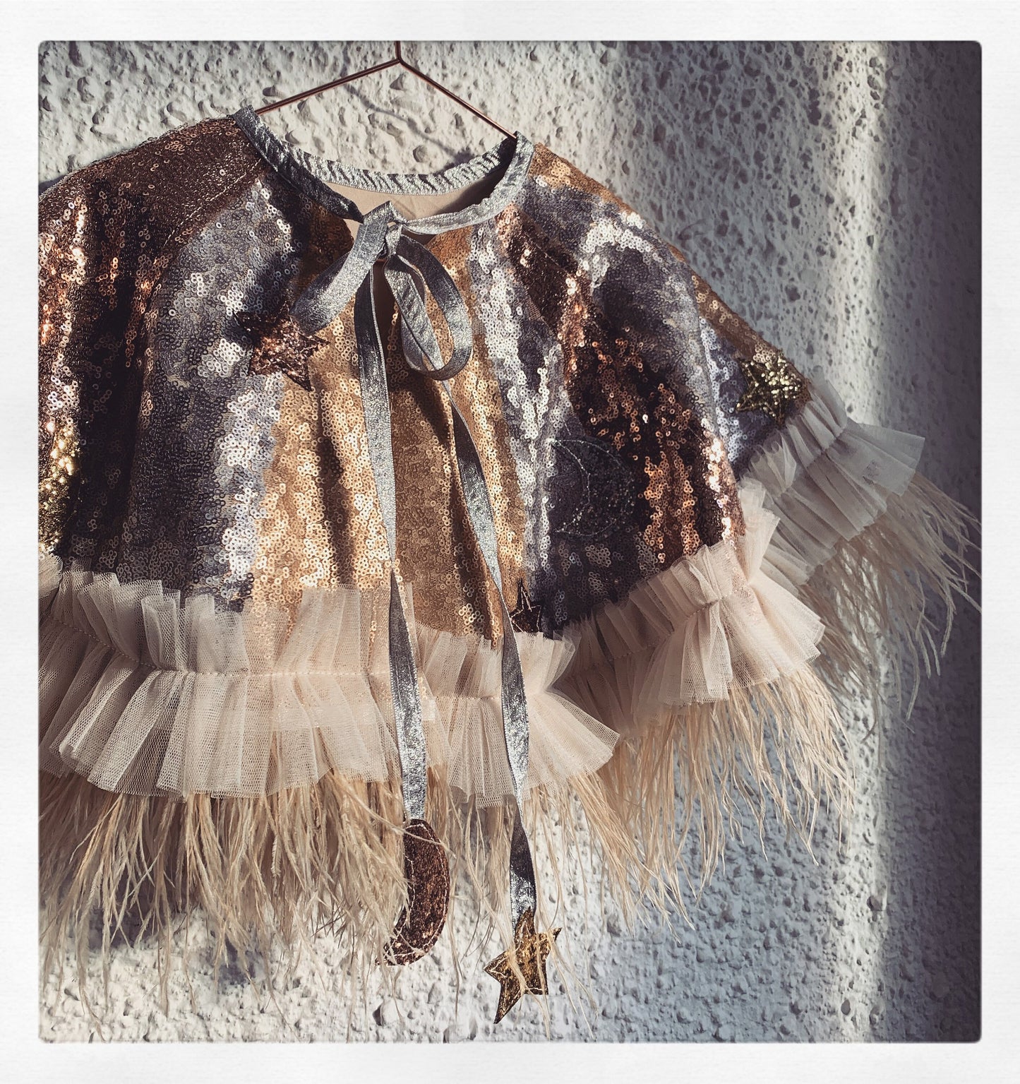 Limited Edition kid Star/moon mixed sequin cape