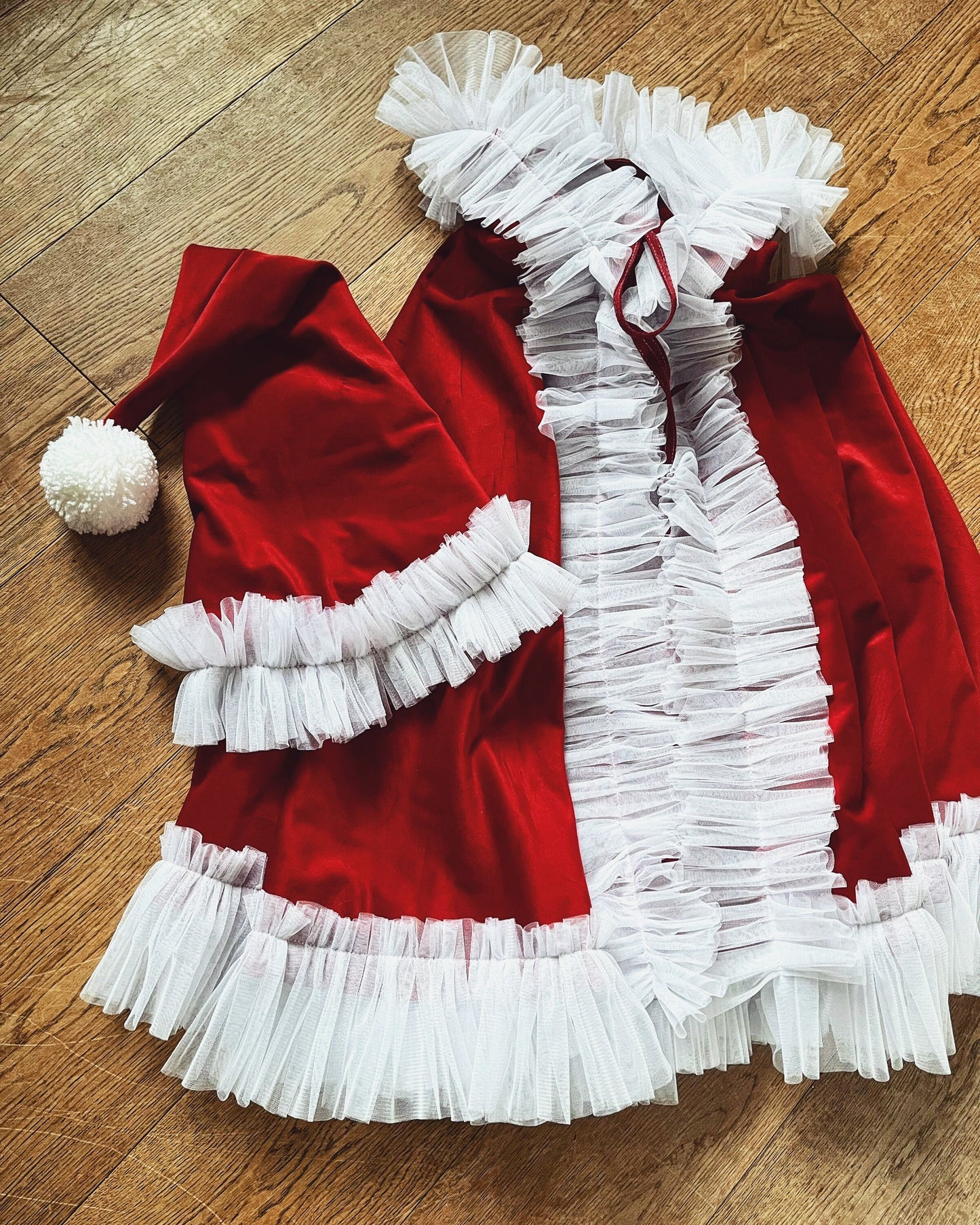 Velvet santa kids hat