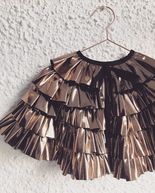 Adult gold foil ruffle cape