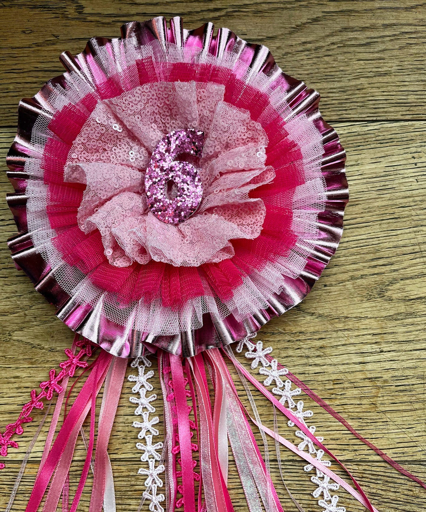 Barbie mixed fabric ruffle birthday corsage