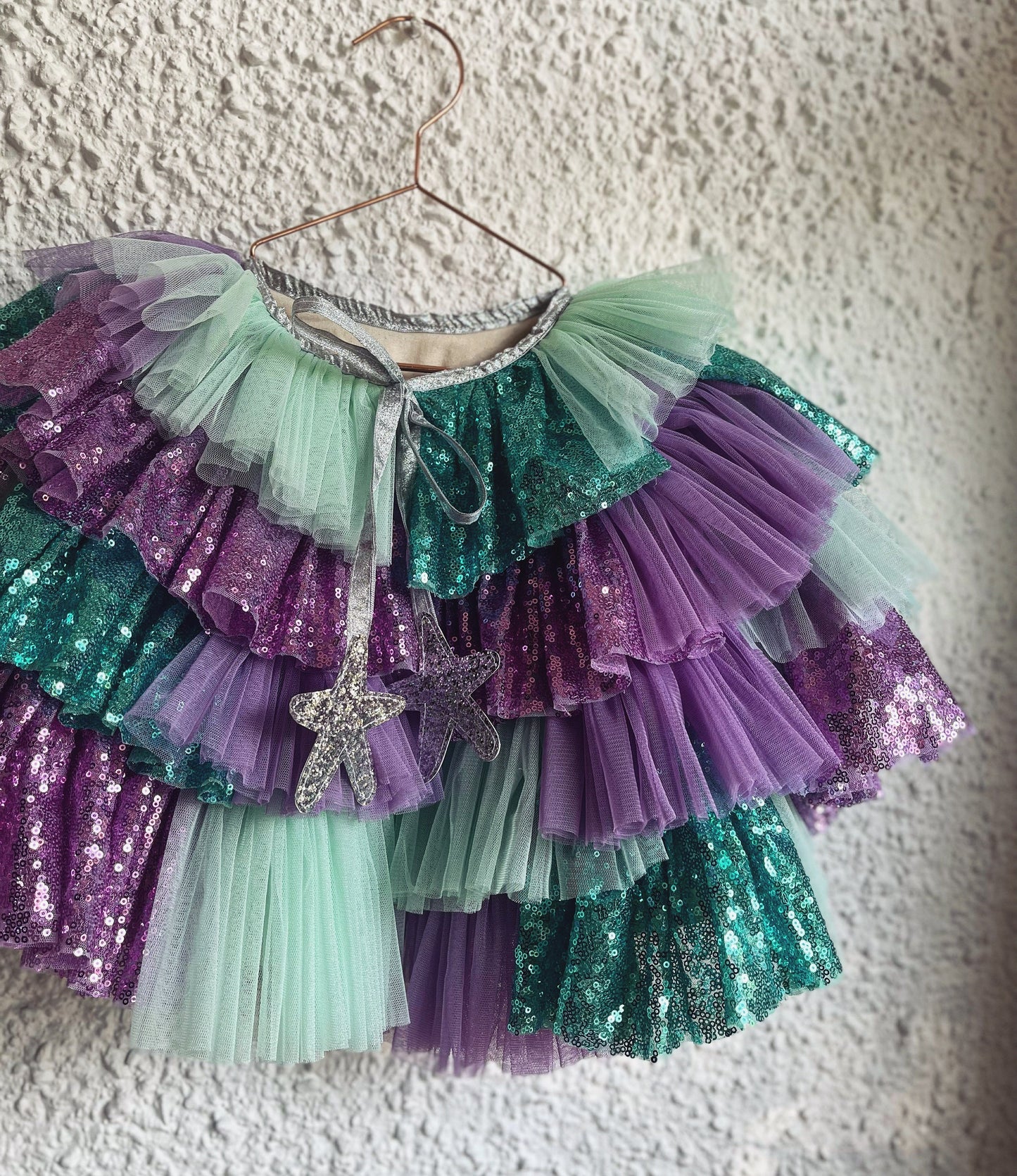 mermaid ruffle cape