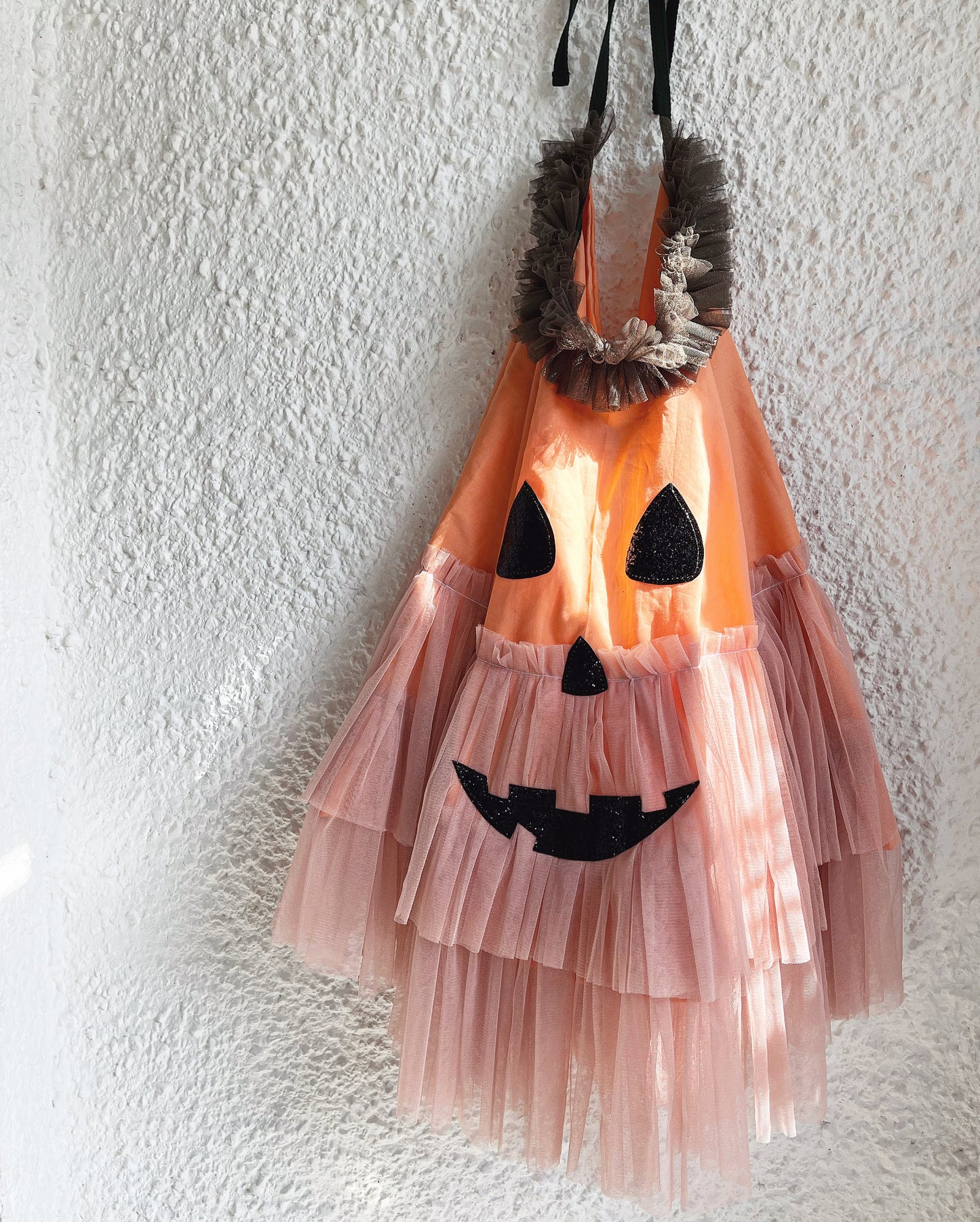 Peach pumpkin mini tie back cape
