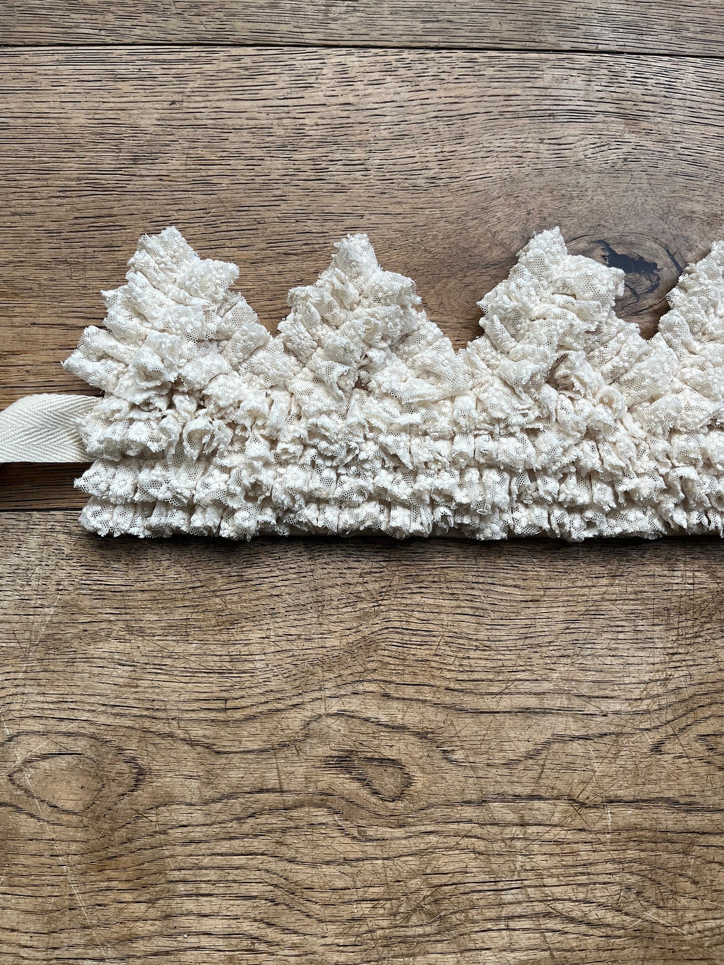 Cream cotton lace crown