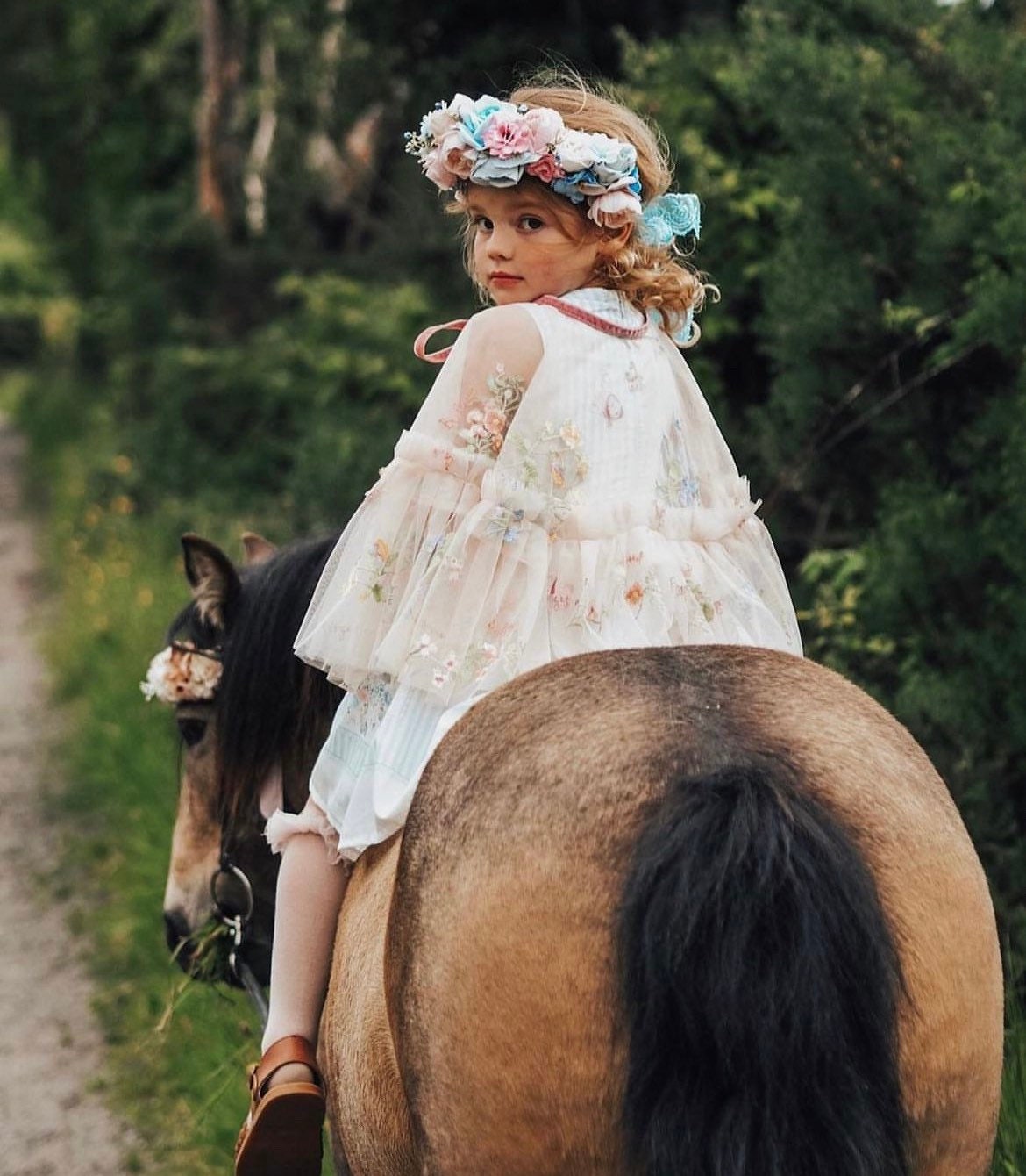 floral embroidered cape in pink