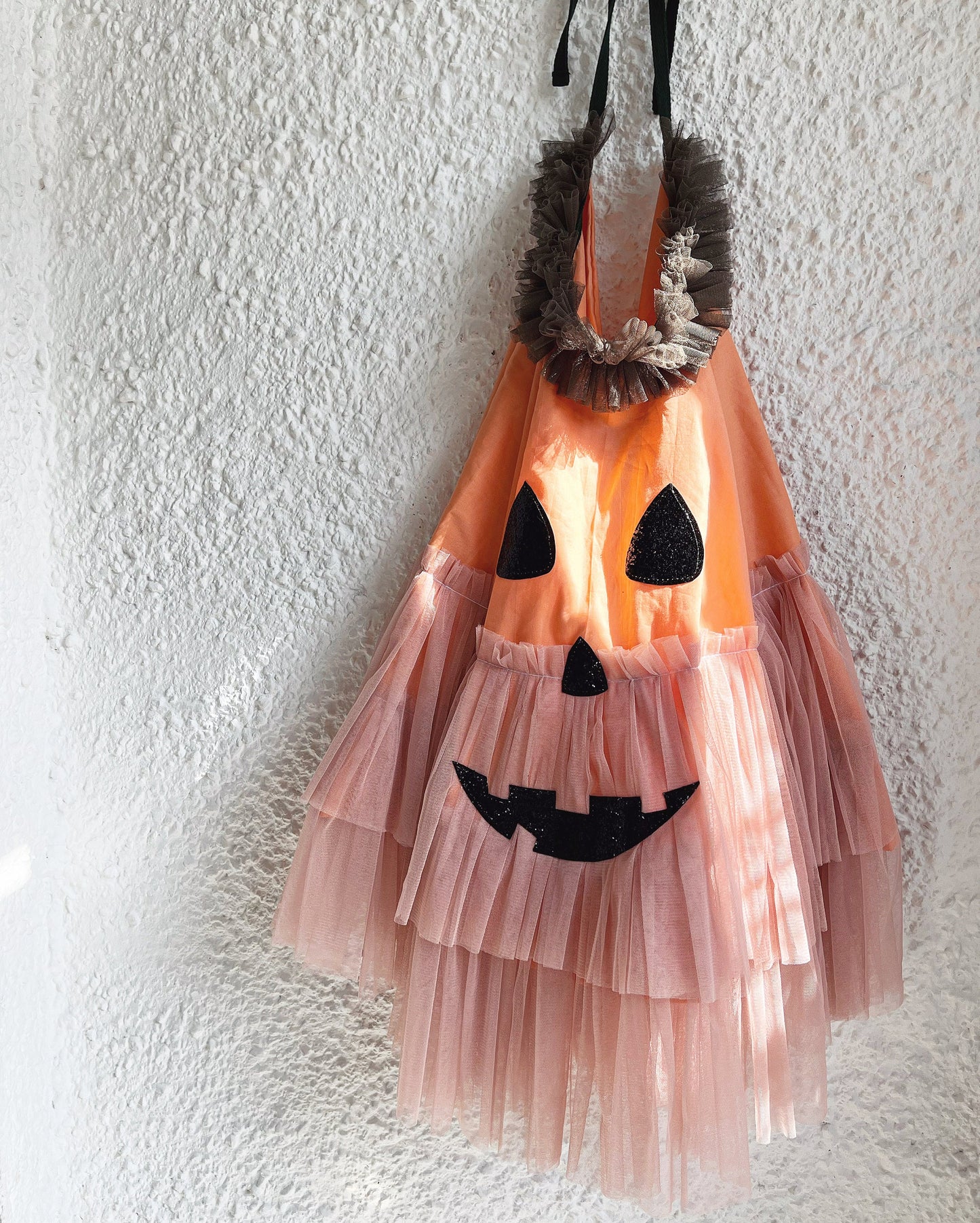 Peach pumpkin kid tie back cape