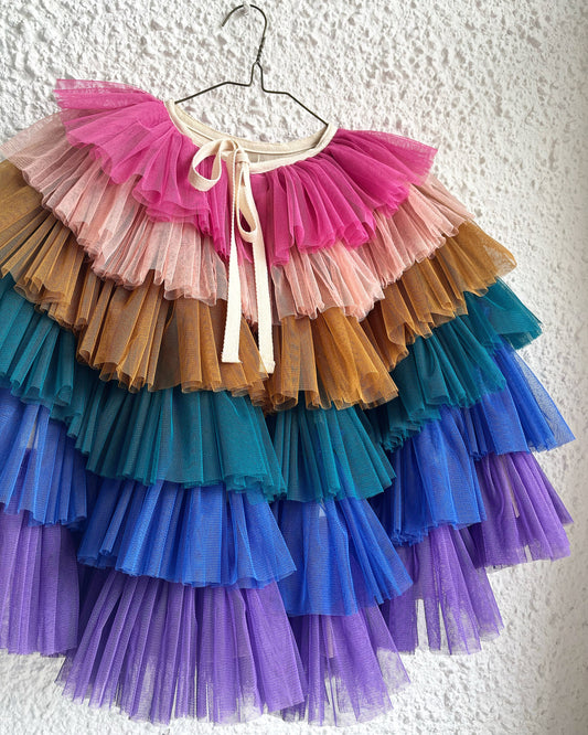 Adult rainbow ruffle cape