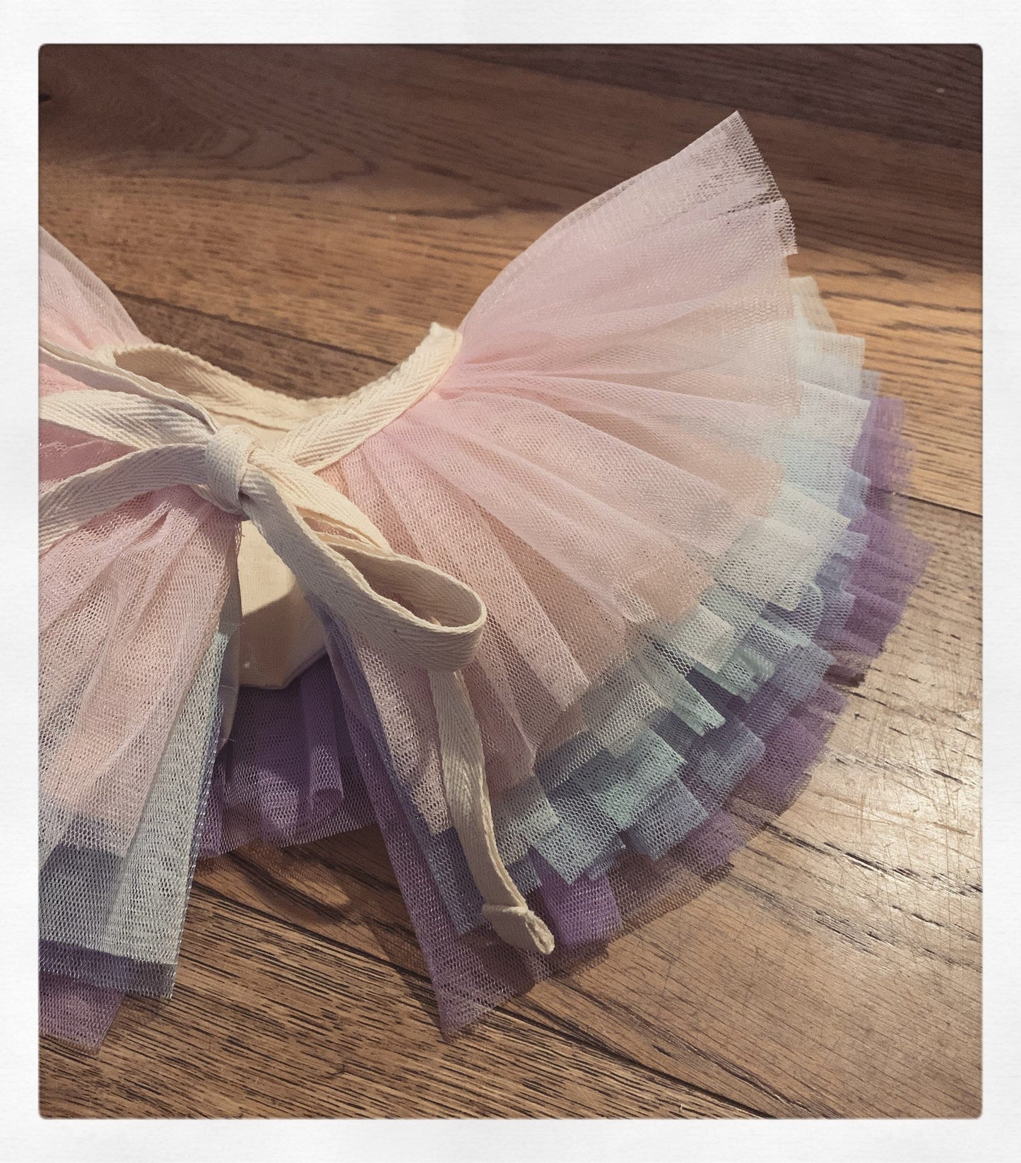 Oversized Pastel rainbow ruffle collar