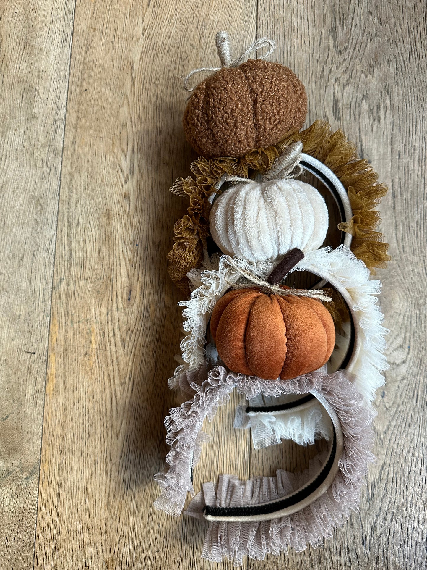 Cream pumpkin headband