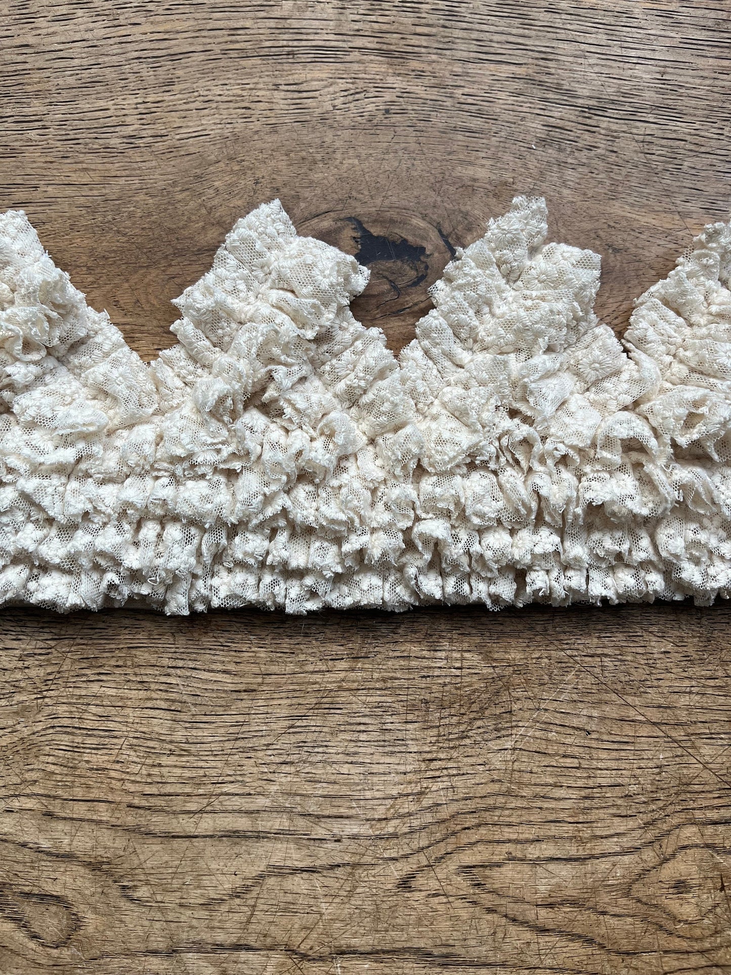 Cream cotton lace crown