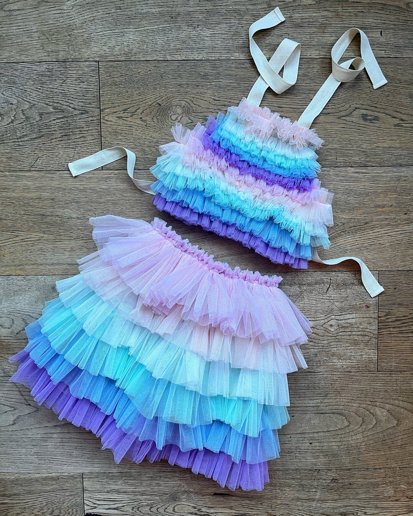 Pastel rainbow tutu/top set
