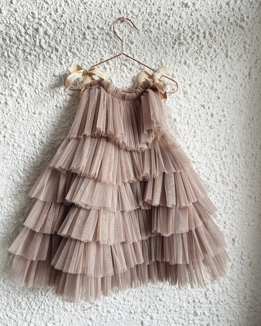 mink ruffle dress