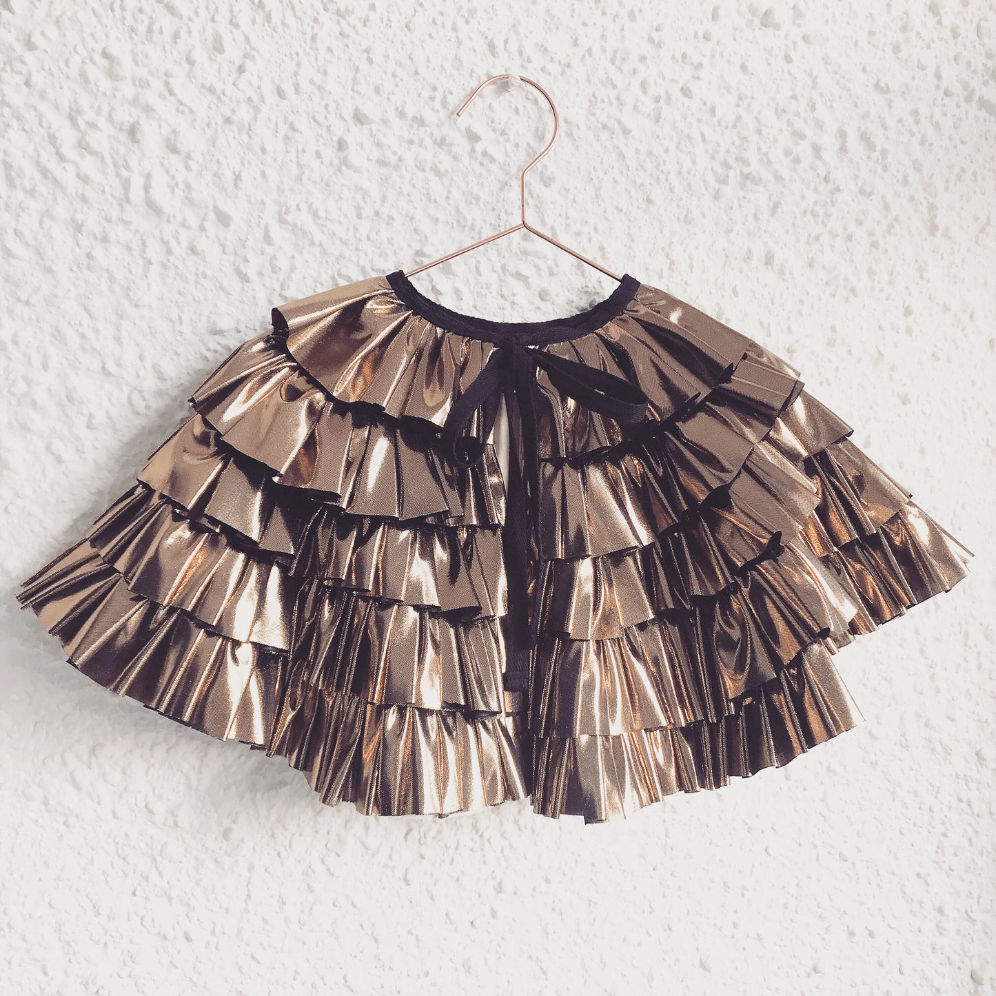 Adult gold foil ruffle cape