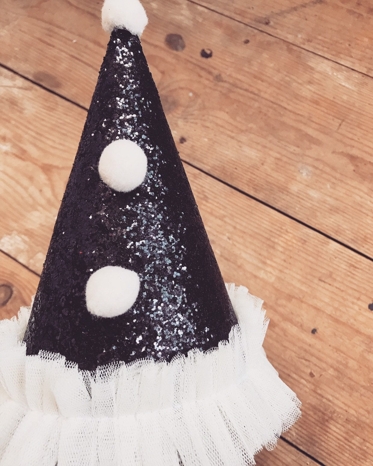 black/cream pierrot clown hat