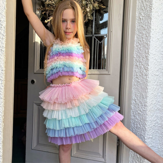 Pastel rainbow tutu/top set