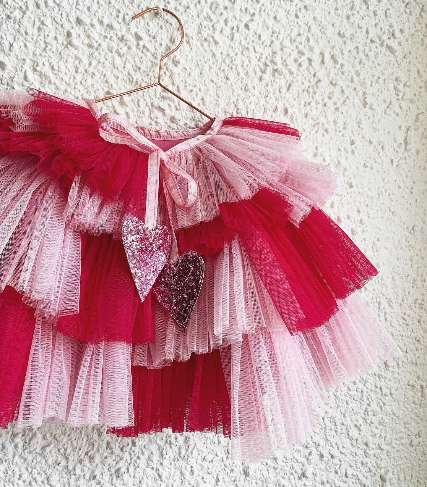 Barbie inspired mixed pinks ruffle cape