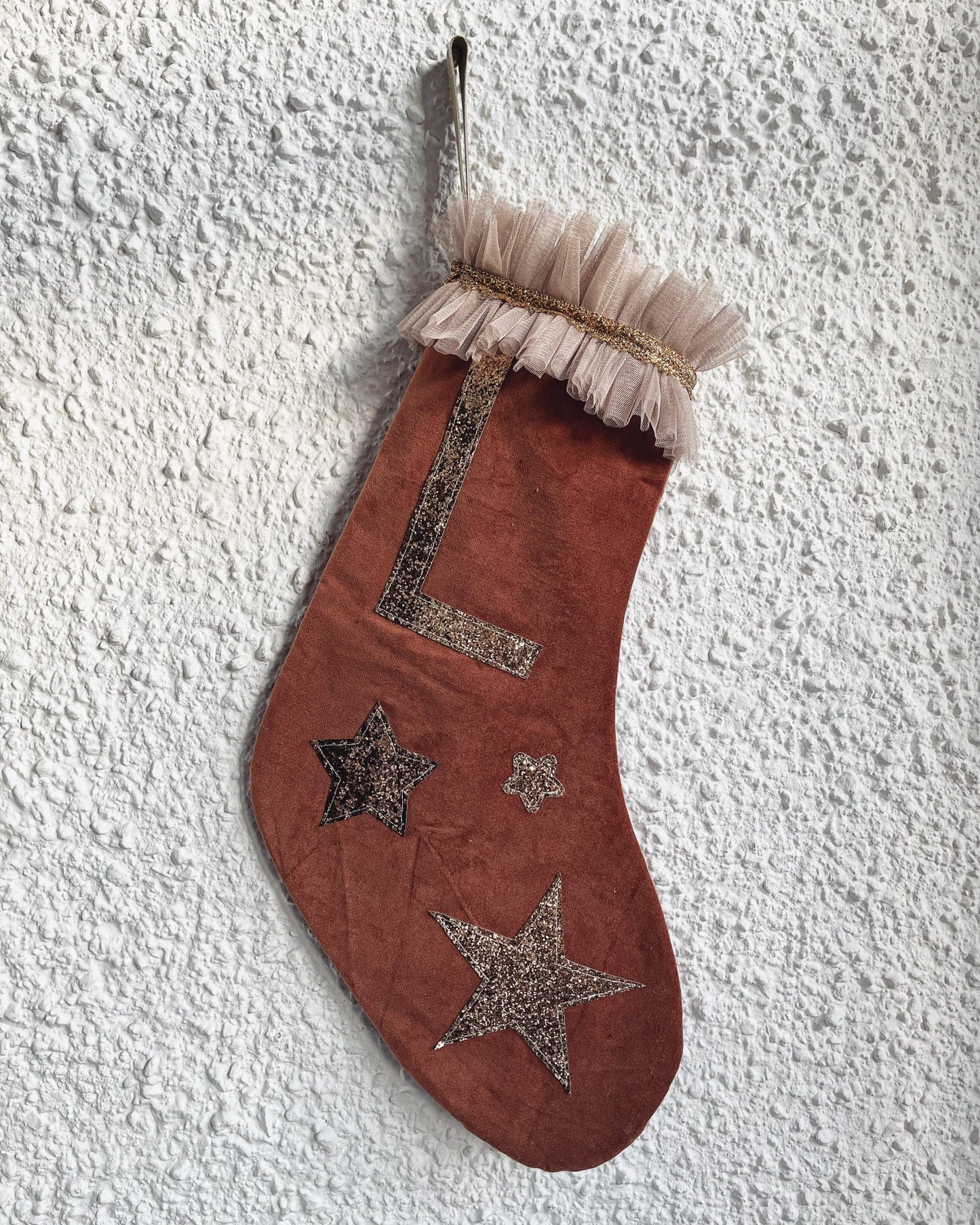 velvet stocking in camel