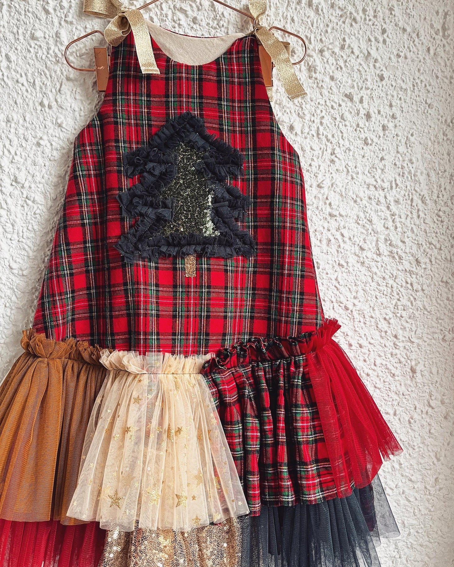 christmas tree tartan dress