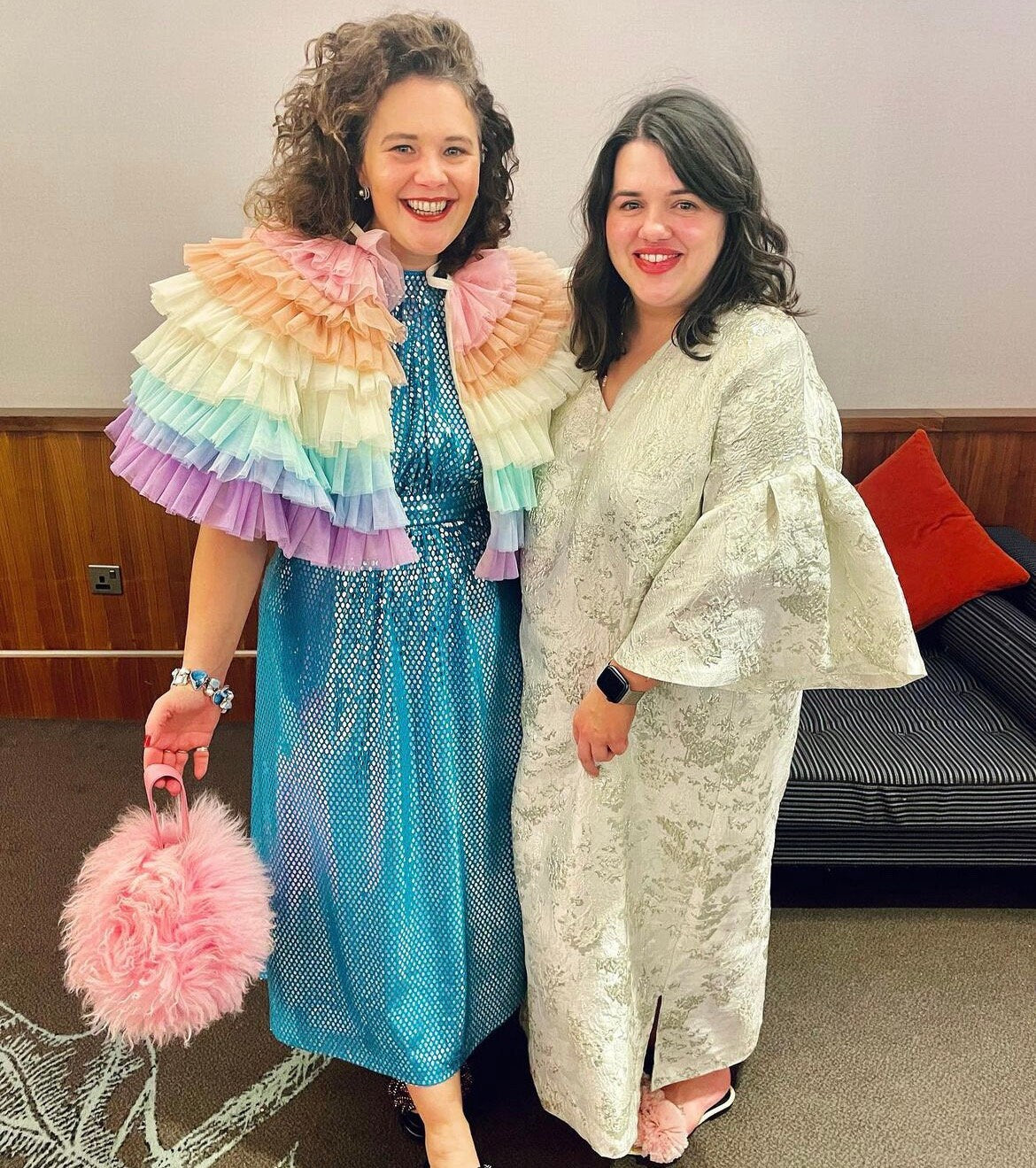 Adult rainbow ruffle cape