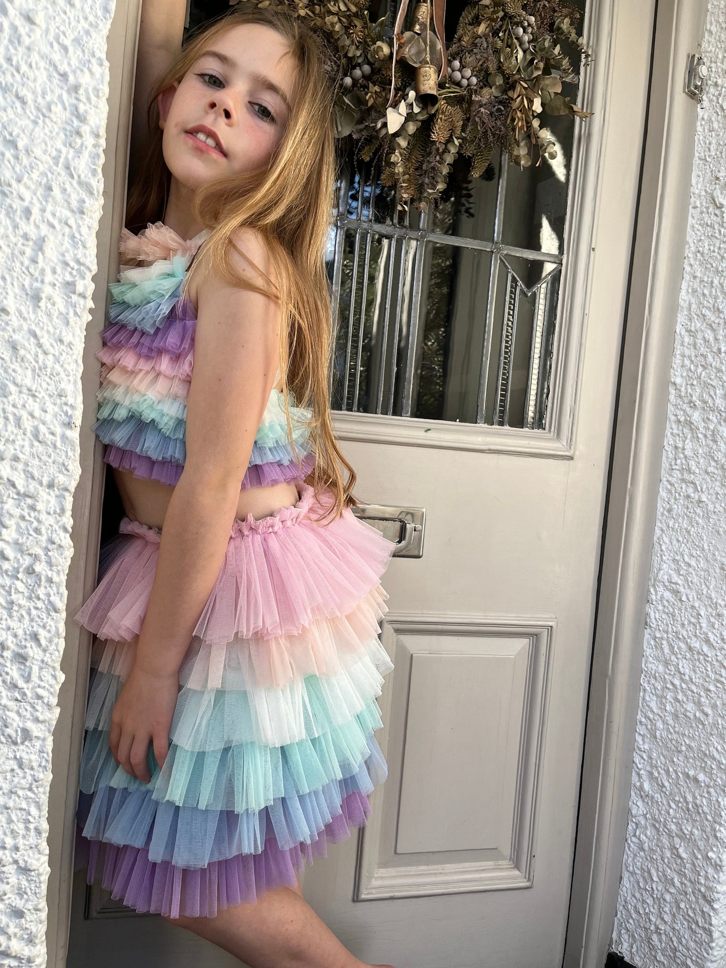 Pastel rainbow tutu/top set