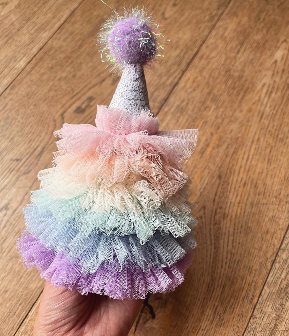 pastel rainbow party hat